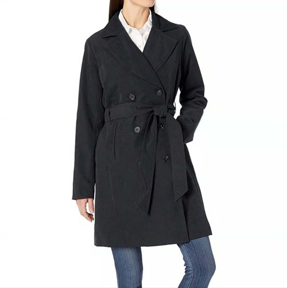 Women's Trench Coat Amazon Essentials Size XXL Blue Water Resistant Classic - Picture 1 of 10